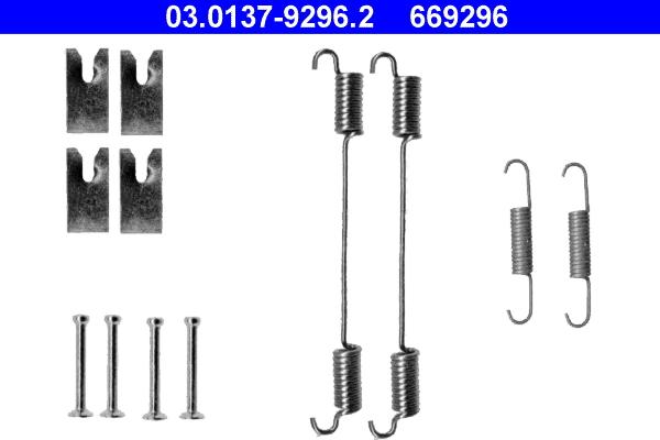 ATE 03.0137-9296.2 - Комплектующие, барабанный тормозной механизм autospares.lv