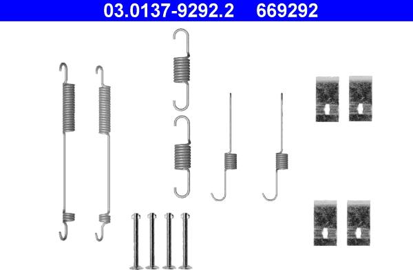 ATE 03.0137-9292.2 - Комплектующие, барабанный тормозной механизм autospares.lv