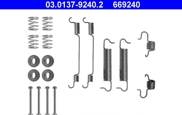 ATE 03.0137-9240.2 - Комплектующие, барабанный тормозной механизм autospares.lv