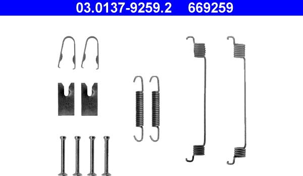 ATE 03.0137-9259.2 - Комплектующие, барабанный тормозной механизм autospares.lv