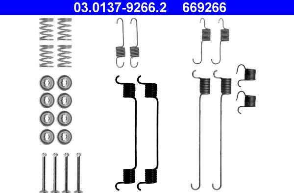 ATE 03.0137-9266.2 - Комплектующие, барабанный тормозной механизм autospares.lv