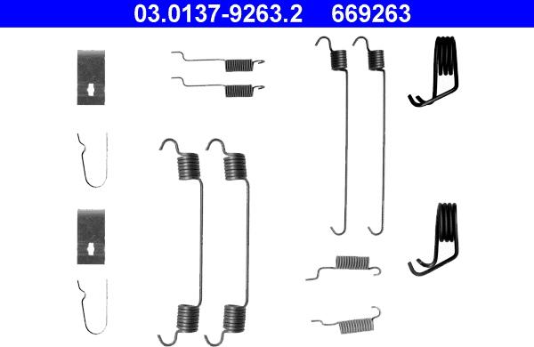 ATE 03.0137-9263.2 - Комплектующие, барабанный тормозной механизм autospares.lv