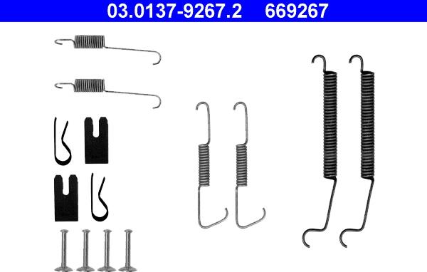 ATE 03.0137-9267.2 - Комплектующие, барабанный тормозной механизм autospares.lv