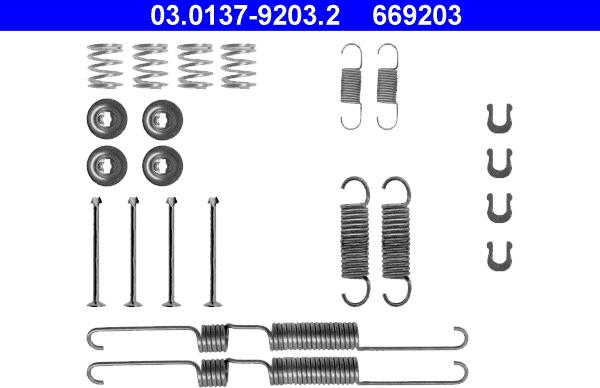 ATE 03.0137-9203.2 - Комплектующие, барабанный тормозной механизм autospares.lv