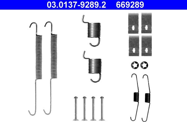 ATE 03.0137-9289.2 - Комплектующие, барабанный тормозной механизм autospares.lv