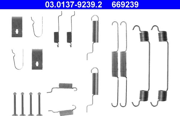 ATE 03.0137-9239.2 - Комплектующие, барабанный тормозной механизм autospares.lv