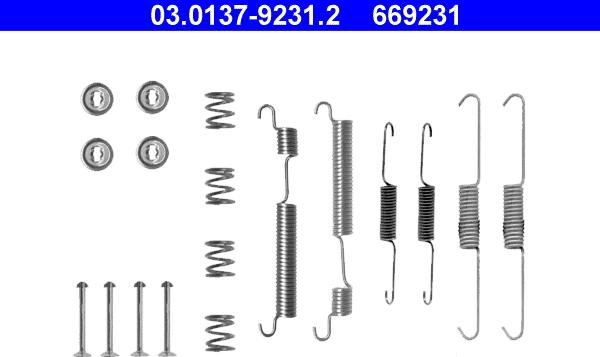 ATE 03.0137-9231.2 - Комплектующие, барабанный тормозной механизм autospares.lv