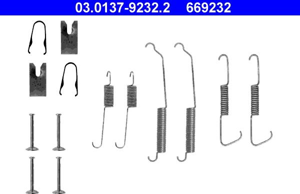 ATE 03.0137-9232.2 - Комплектующие, барабанный тормозной механизм autospares.lv