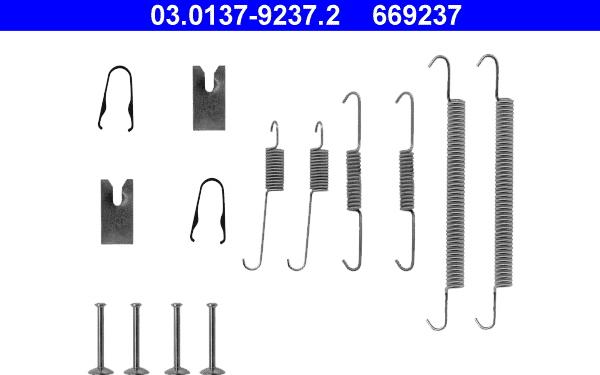 ATE 03.0137-9237.2 - Комплектующие, барабанный тормозной механизм autospares.lv