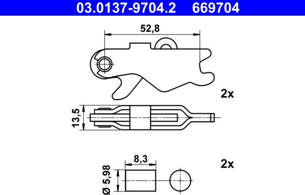 ATE 03.0137-9704.2 - Комплектующие, стояночная тормозная система autospares.lv