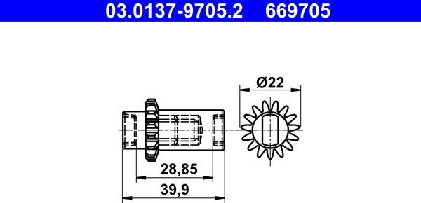 ATE 03.0137-9705.2 - Комплектующие, стояночная тормозная система autospares.lv