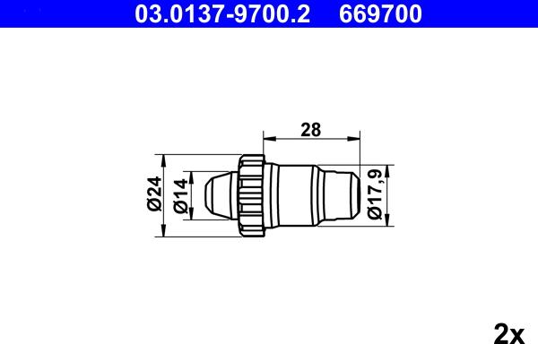 ATE 03.0137-9700.2 - Комплектующие, стояночная тормозная система autospares.lv