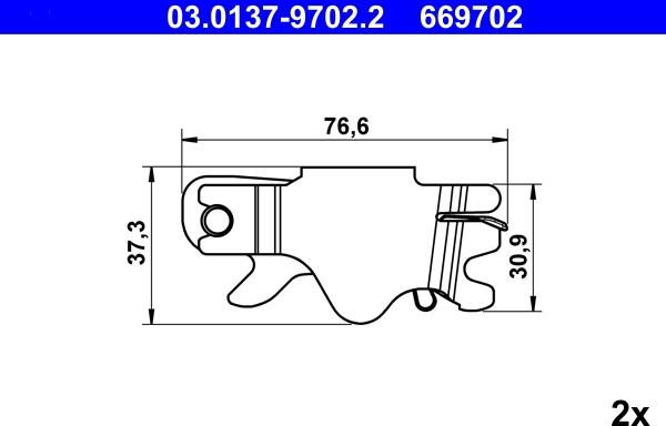 ATE 03.0137-9702.2 - Комплектующие, стояночная тормозная система autospares.lv