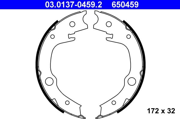 ATE 03.0137-0459.2 - Комплект тормозов, ручник, парковка autospares.lv