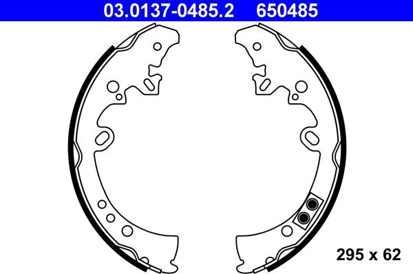 ATE 03.0137-0485.2 - Комплект тормозных колодок, барабанные autospares.lv