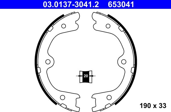 ATE 03.0137-3041.2 - Комплект тормозов, ручник, парковка autospares.lv