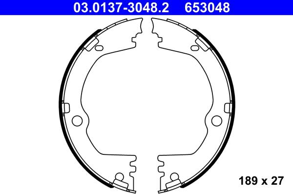 ATE 03.0137-3048.2 - Комплект тормозов, ручник, парковка autospares.lv