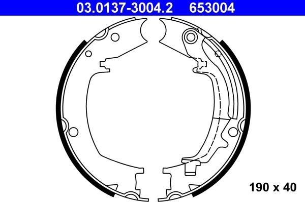 ATE 03.0137-3004.2 - Комплект тормозов, ручник, парковка autospares.lv