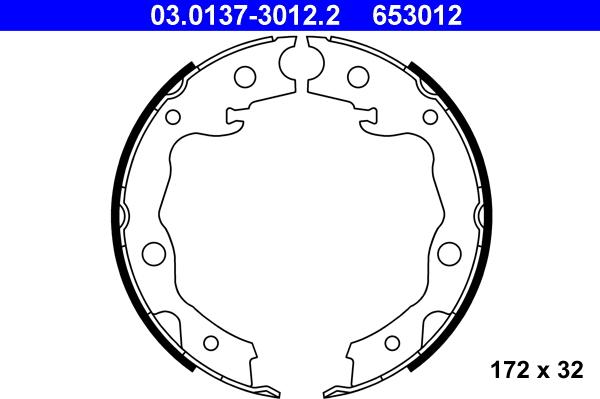 ATE 03.0137-3012.2 - Комплект тормозов, ручник, парковка autospares.lv