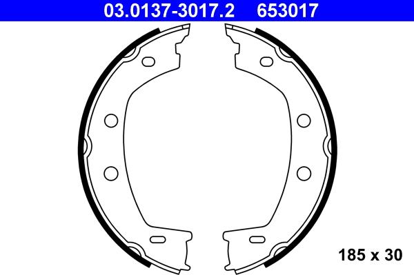 ATE 03.0137-3017.2 - Комплект тормозов, ручник, парковка autospares.lv