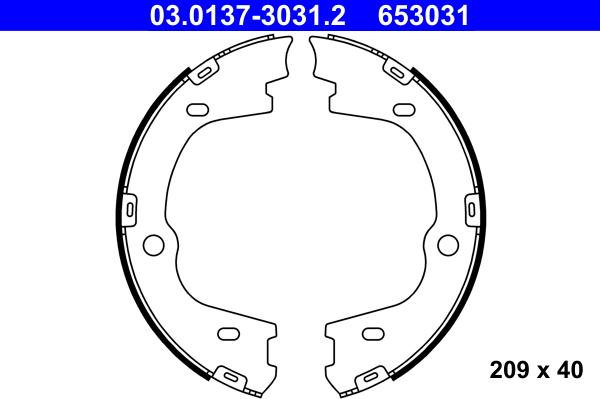 ATE 03.0137-3031.2 - Комплект тормозов, ручник, парковка autospares.lv