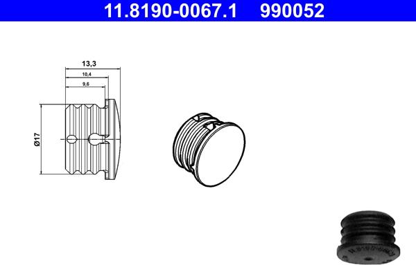 ATE 11.8190-0067.1 - Уплотнительная / защитная пробка autospares.lv