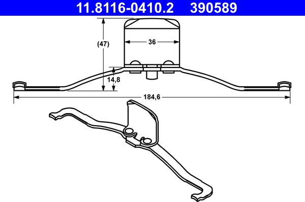 ATE 11.8116-0410.2 - Пружина, тормозной суппорт autospares.lv