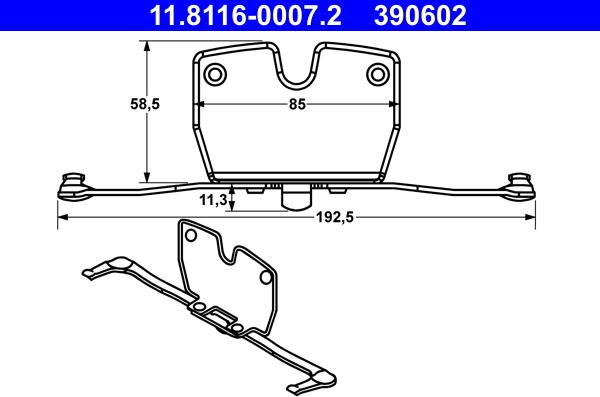 ATE 11.8116-0007.2 - Пружина, тормозной суппорт autospares.lv