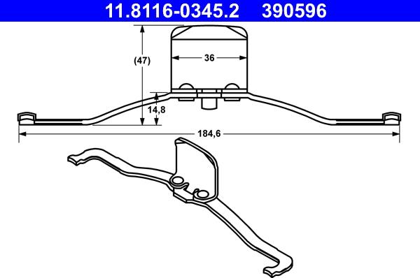 ATE 11.8116-0345.2 - Пружина, тормозной суппорт autospares.lv