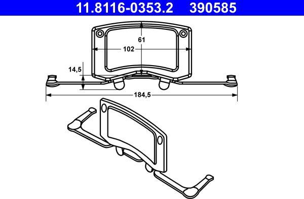 ATE 11.8116-0353.2 - Пружина, тормозной суппорт autospares.lv