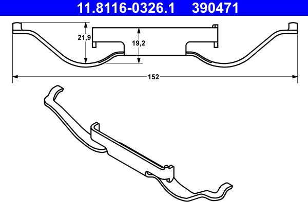 ATE 11.8116-0326.1 - Пружина, тормозной суппорт autospares.lv