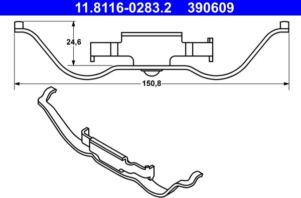 ATE 11.8116-0283.2 - Пружина, тормозной суппорт autospares.lv