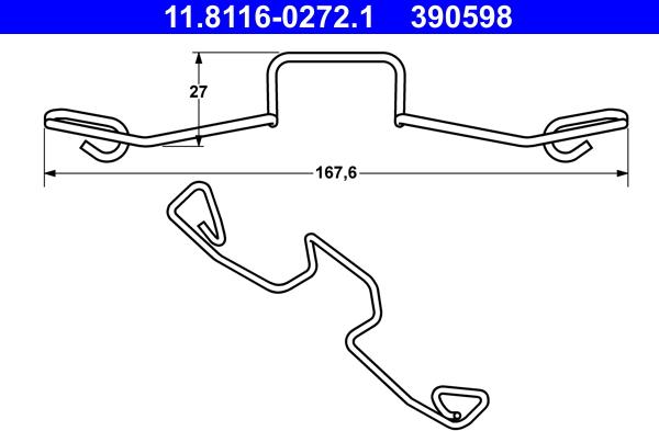 ATE 11.8116-0272.1 - Пружина, тормозной суппорт autospares.lv