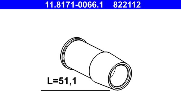 ATE 11.8171-0066.1 - Направляющая гильза, корпус скобы тормоза autospares.lv