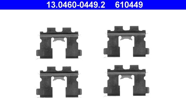 ATE 13.0460-0449.2 - Комплектующие для колодок дискового тормоза autospares.lv