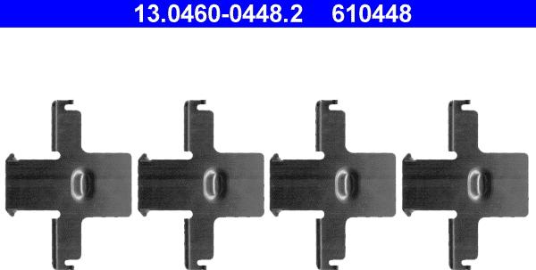 ATE 13.0460-0448.2 - Комплектующие для колодок дискового тормоза autospares.lv