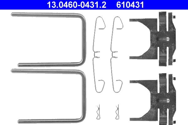 ATE 13.0460-0431.2 - Комплектующие для колодок дискового тормоза autospares.lv