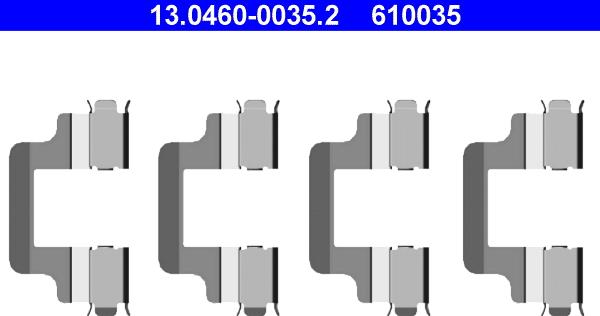 ATE 13.0460-0035.2 - Комплектующие для колодок дискового тормоза autospares.lv
