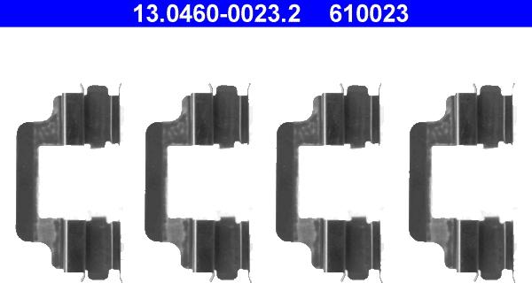 ATE 13.0460-0023.2 - Комплектующие для колодок дискового тормоза autospares.lv