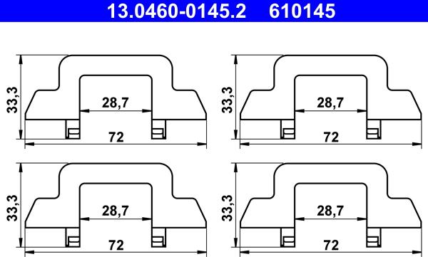 ATE 13.0460-0145.2 - Комплектующие для колодок дискового тормоза autospares.lv