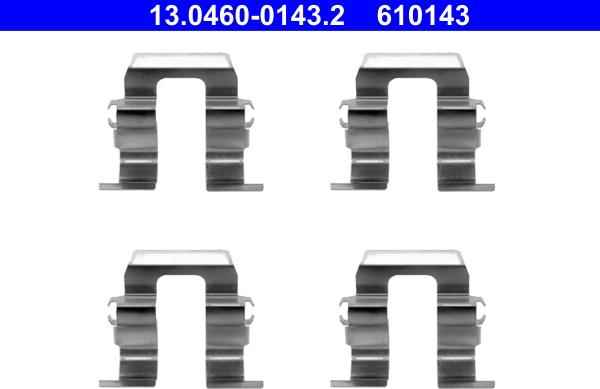 ATE 13.0460-0143.2 - Комплектующие для колодок дискового тормоза autospares.lv