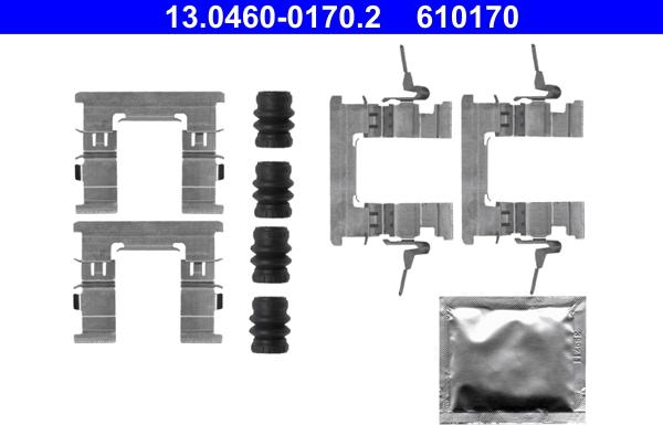 ATE 13.0460-0170.2 - Комплектующие для колодок дискового тормоза autospares.lv