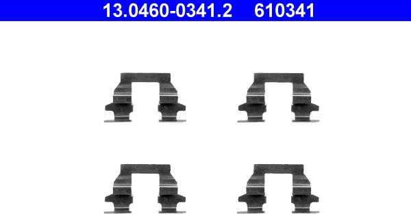 ATE 13.0460-0341.2 - Комплектующие для колодок дискового тормоза autospares.lv