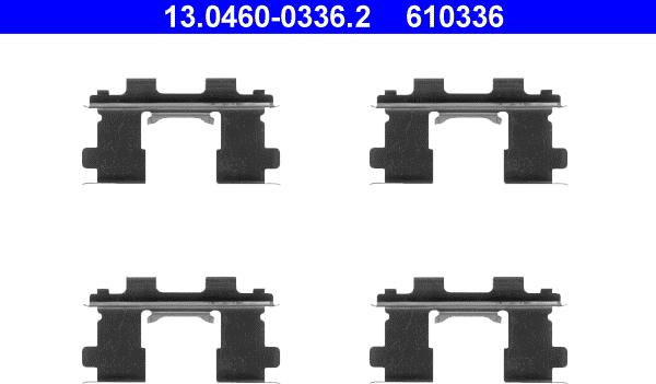 ATE 13.0460-0336.2 - Комплектующие для колодок дискового тормоза autospares.lv