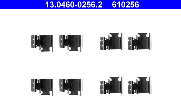 ATE 13.0460-0256.2 - Комплектующие для колодок дискового тормоза autospares.lv