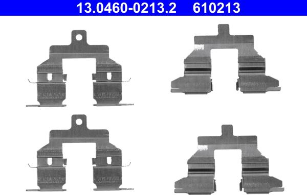 ATE 13.0460-0213.2 - Комплектующие для колодок дискового тормоза autospares.lv