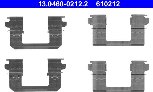 ATE 13.0460-0212.2 - Комплектующие для колодок дискового тормоза autospares.lv