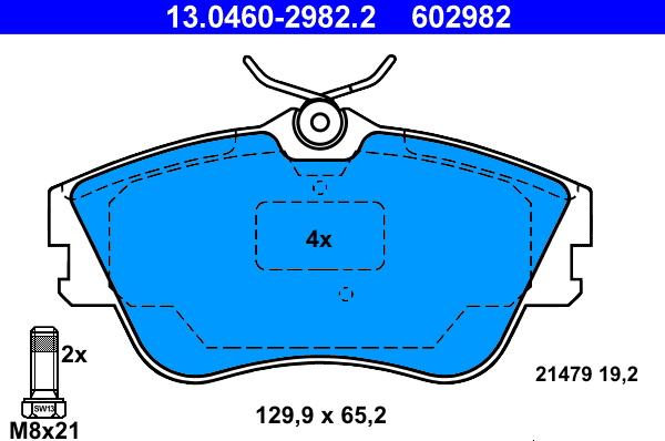 ATE 13.0460-2982.2 - Тормозные колодки, дисковые, комплект autospares.lv