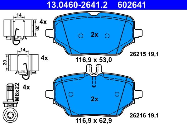 ATE 13046026412 - Тормозные колодки, дисковые, комплект autospares.lv