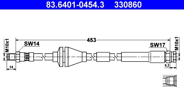 ATE 83.6401-0454.3 - Тормозной шланг autospares.lv